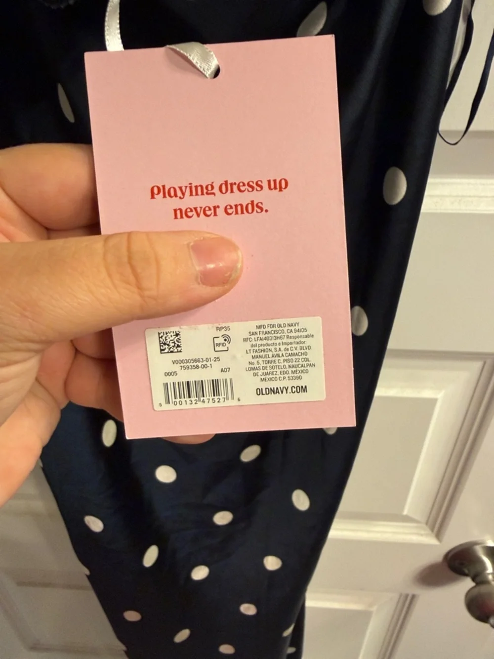 Polka Dot Slip Dress with White Dots - Picture 2 of 2